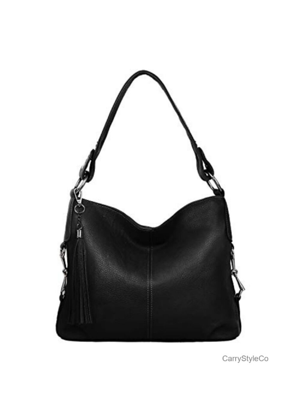 Genuine Leather Hobo Bag Shoulder Crossbody Purse Tassel Large - Picture 3 of 6